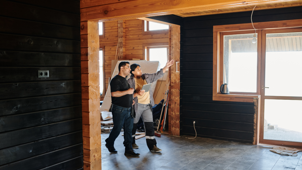 Property refresh and remodeling walkthrough inside a partially updated space
